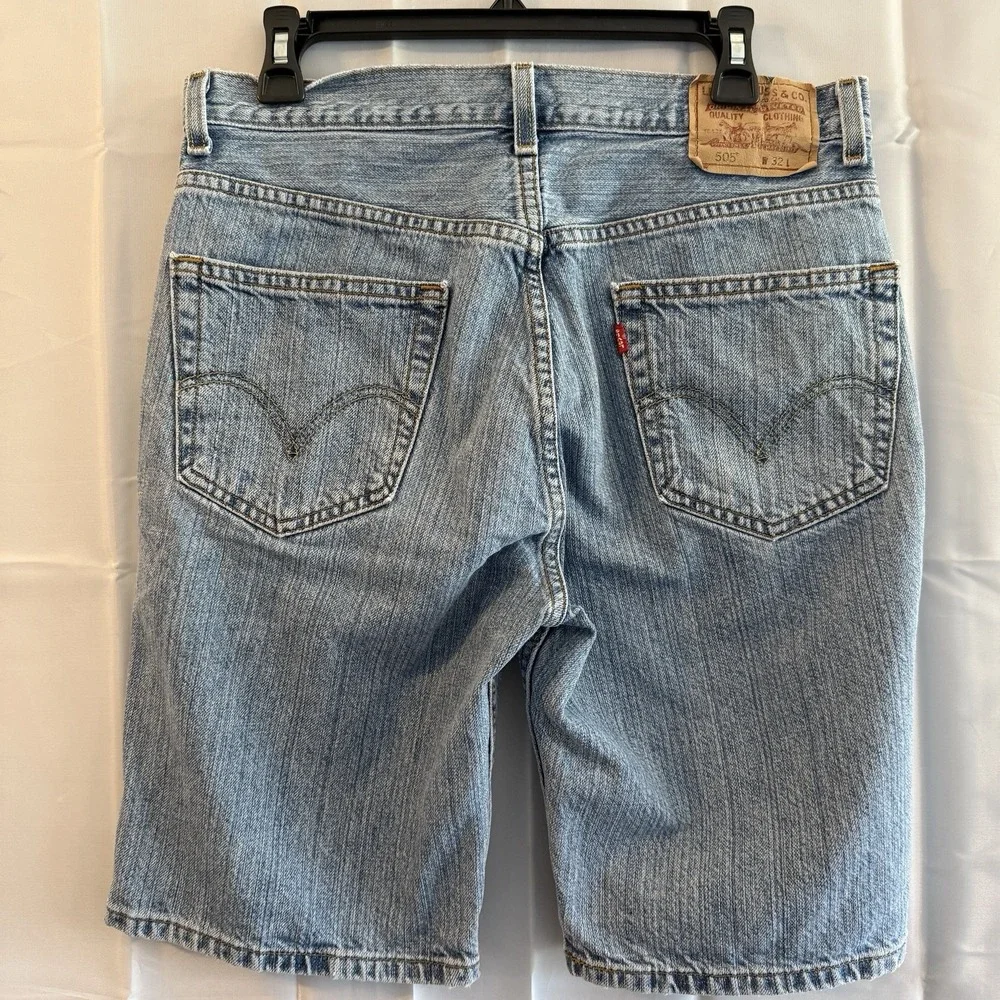 Vintage Levi's 505 Shorts Men's 32 Blue 90s Red Tab Jeans Denim 10